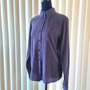 Sisley Women's Dark Blue Pinstripe Shirt